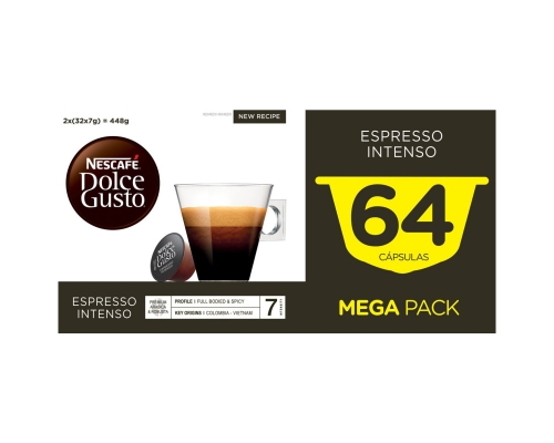 Nescafé Dolce Gusto Espresso Intenso Coffee Pods 64 Un (2 x 32 Un)