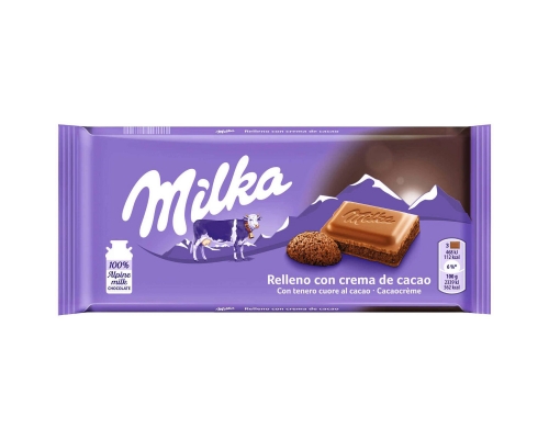 Milka Cocoa Cream Filling Chocolate Bar 100 Gr