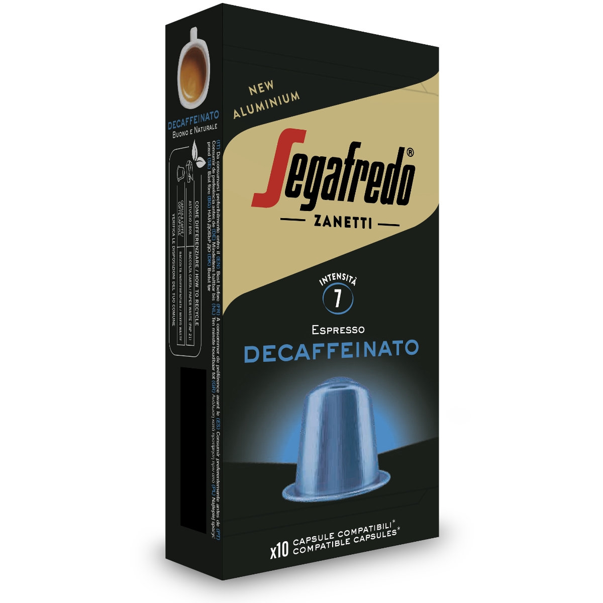 Segafredo Nespresso * Decaffeinato Aluminum Coffee Pods 10