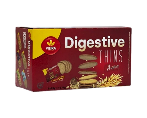 Biscuits Digestive Thins Avoine Vieira de Castro 6 x 29 Gr