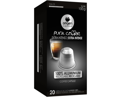 Café Capsules Aluminum Nespresso * Extra Intense Origen & Sensations 20 Un