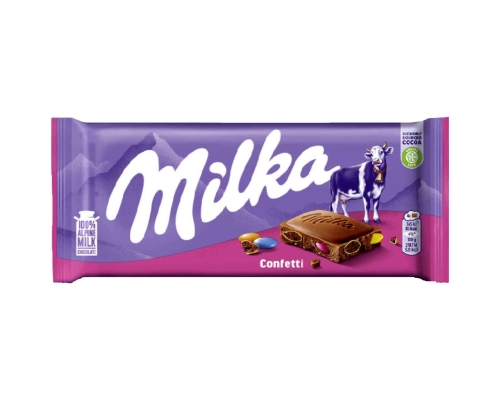 Milka Confetti Chocolate Bar 100 Gr
