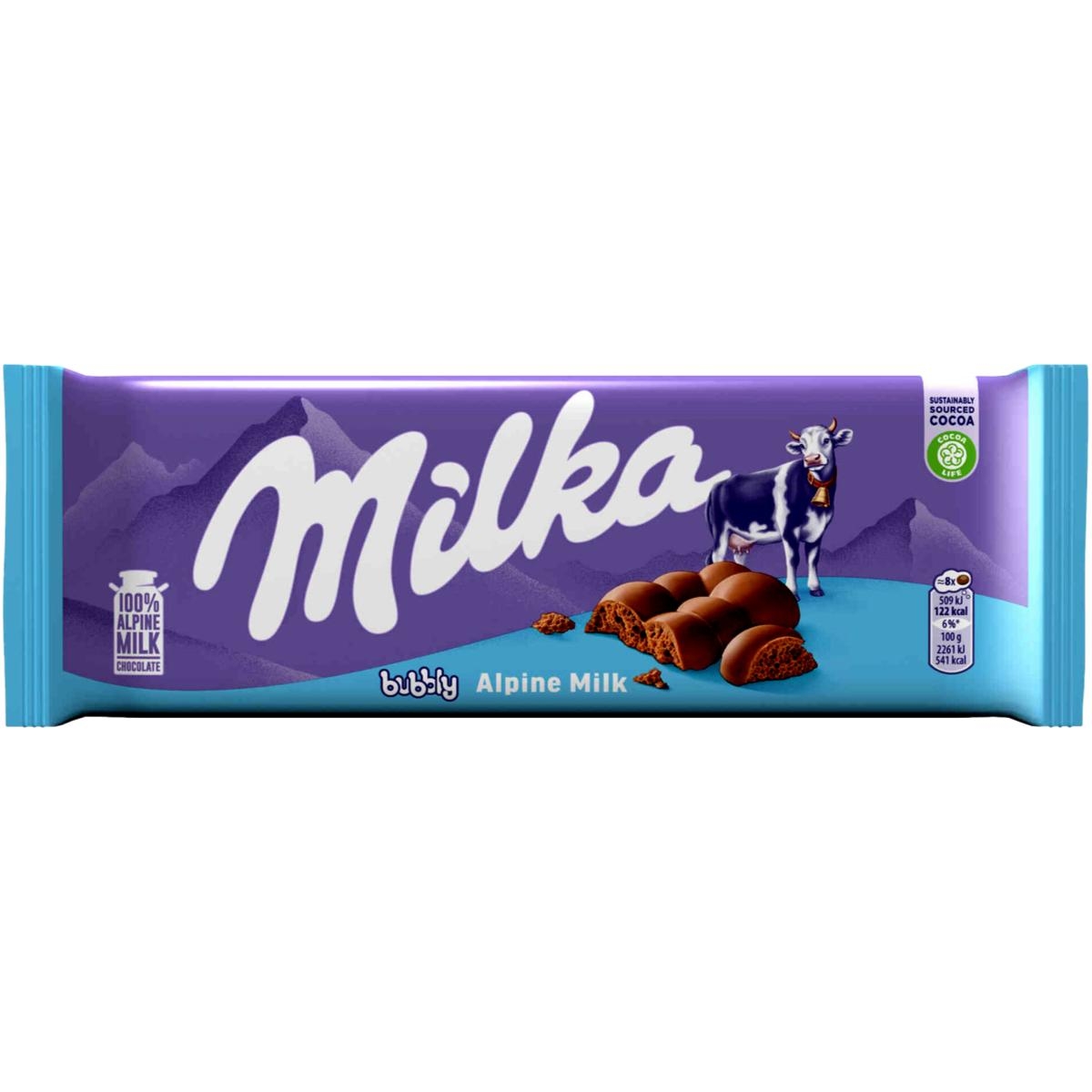 Milk Bubbly Chocolate Bar 90 Gr