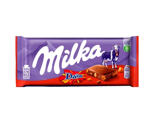Milka Daim Chocolate Bar 100 Gr