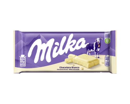 Milka White Chocolate Bar 100 Gr