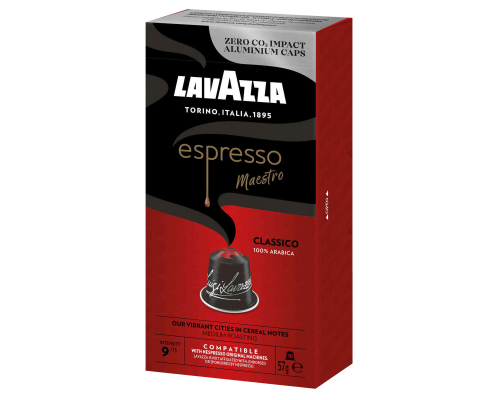 Café Capsules Aluminum Nespresso * Espresso Maestro Classico Lavazza 10 Un