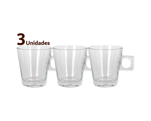 Lima Liso Glass Coffee Cups 3 Un