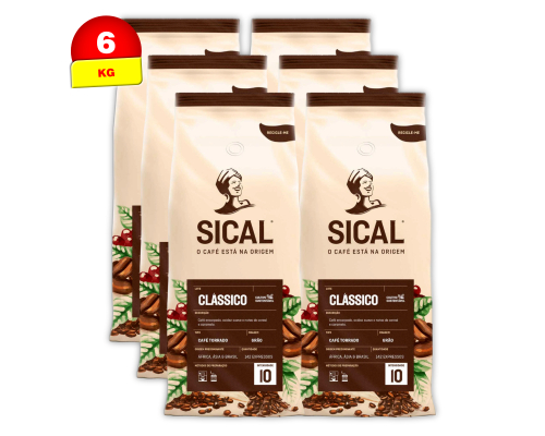 Sical Classico 5 Estrelas Coffee Beans 6 x 1 Kg