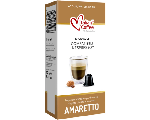 Italian Coffee Nespresso * Coffee and Amaretto Pods 10 Un