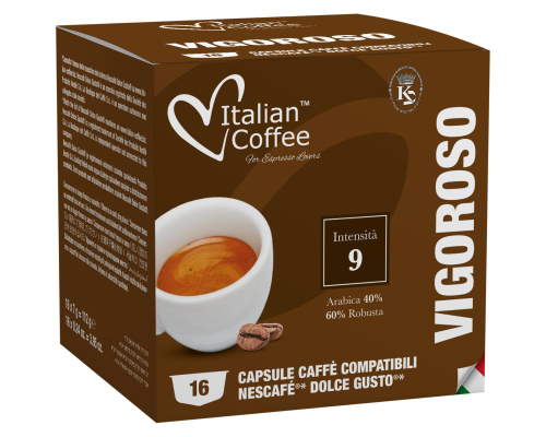 Italian Coffee Dolce Gusto * Vigoroso Coffee Pods 16 Un
