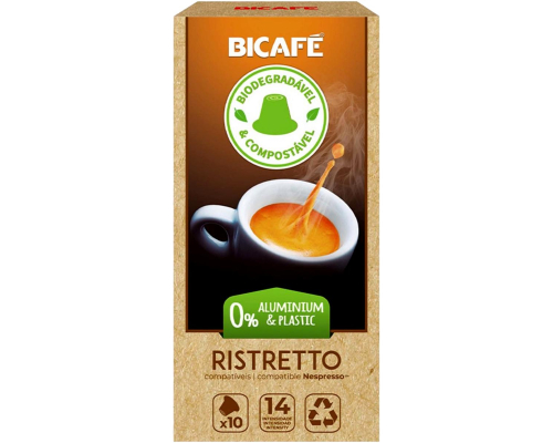 Bicafé Nespresso * Ristretto Biodegradable Coffee Pods 10 Un