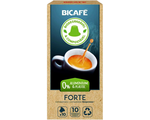 Bicafé Nespresso * Forte Biodegradable Coffee Pods 10 Un