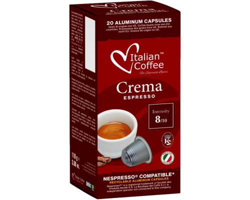 Italian Coffee Nespresso * Crema Espresso Aluminum Coffee Pods 20 Un