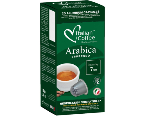 Italian Coffee Nespresso * Arabica Espresso Aluminum Coffee Pods 20 Un