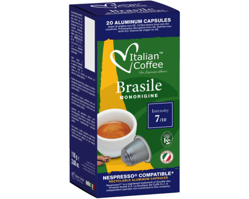 Café Capsules Aluminum Nespresso * Brésil Italian Coffee 20 Un