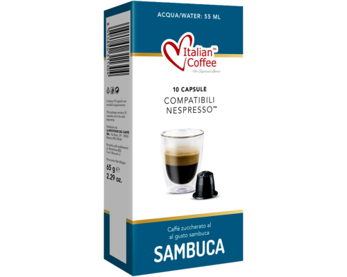 Italian Coffee Nespresso * Sambuca Flavored Coffee Pods 10 Un