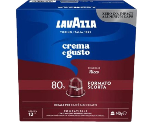 Lavazza Nespresso * Crema e Gusto Ricco Aluminum Coffee Pods 80 Un