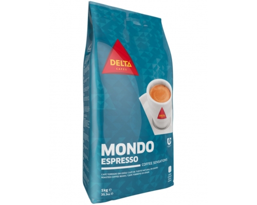 Delta Mondo Espresso Roasted Coffee Beans With Caramelized Coffee (20%) 1 Kg