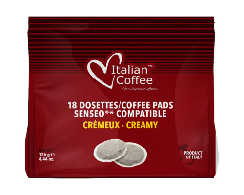 Café Crémeux en Dosette Compatible avec Senseo * Italian Coffee 18 Un