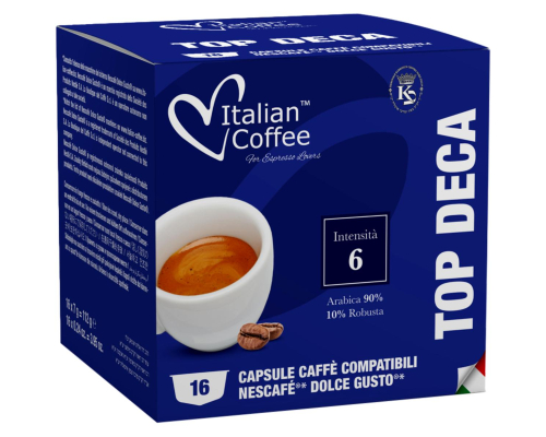 Café Capsules Dolce Gusto * Top Deca Italian Coffee 16 Un