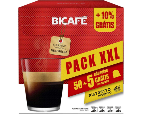 Bicafé Nespresso * Ristretto Intenso Coffee Pods 50 + 5 Un