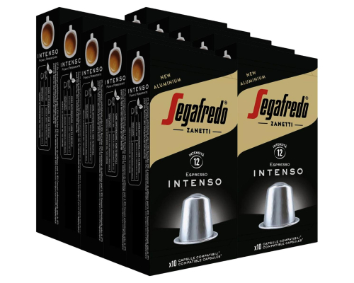 Pack 100 Intenso Coffee Capsules Compatible with Nespresso * Segafredo Aluminium