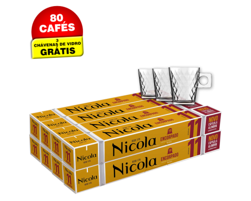 Pack 80 Encorpado Coffee Capsules Compatible with Nespresso * Nicola Aluminium