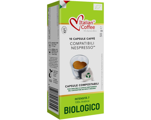 Capsules Café Compostables Italian Coffee Compatibles Nespresso * Biologique 10 Pcs