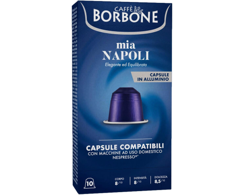 Caffè Borbone Nespresso * Compatible Aluminium Coffee Capsules Mia Napoli 10 Pcs
