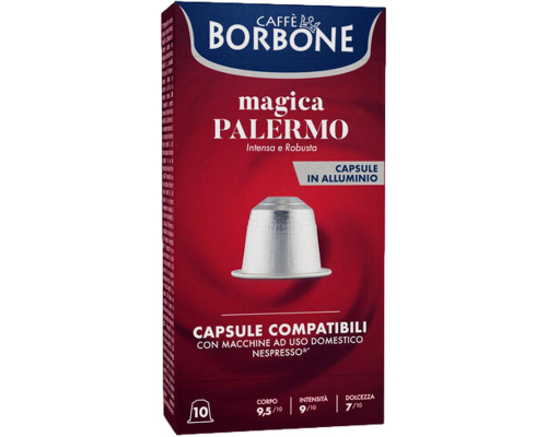 Caffè Borbone Nespresso * Compatible Aluminium Coffee Capsules Magica Palermo 10 Pcs