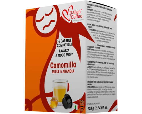 Capsules Camomille, Miel et Orange Compatible Lavazza A Modo Mio Italian Coffee 16 Un